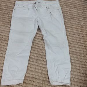 Tseyskens Cotton low rise chuffed white denim jean